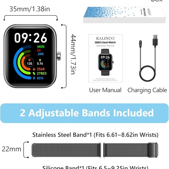 Smartwatch with two Bands NWT - Picture 8 of 8